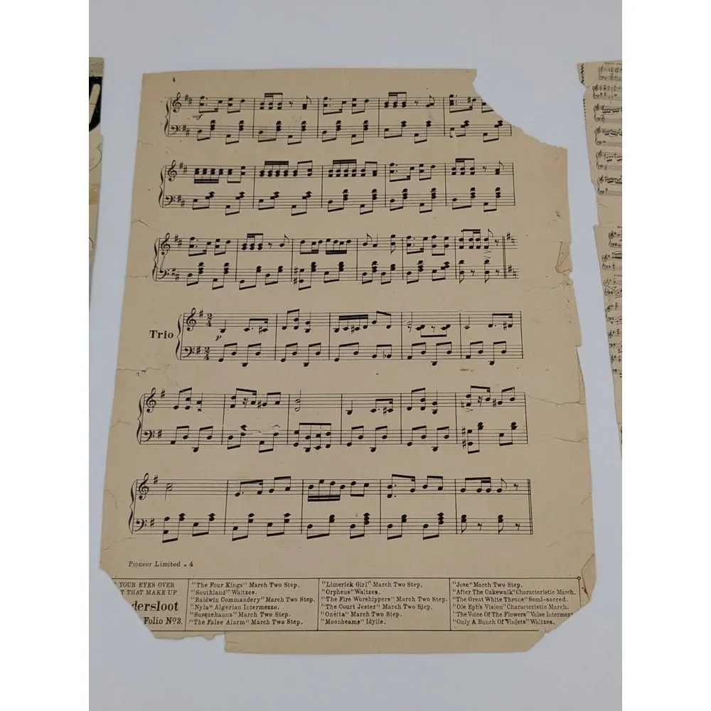 Pioneer Limited Passenger Train Sheet Music 1909 Milwaukee Railroad Road Vintage